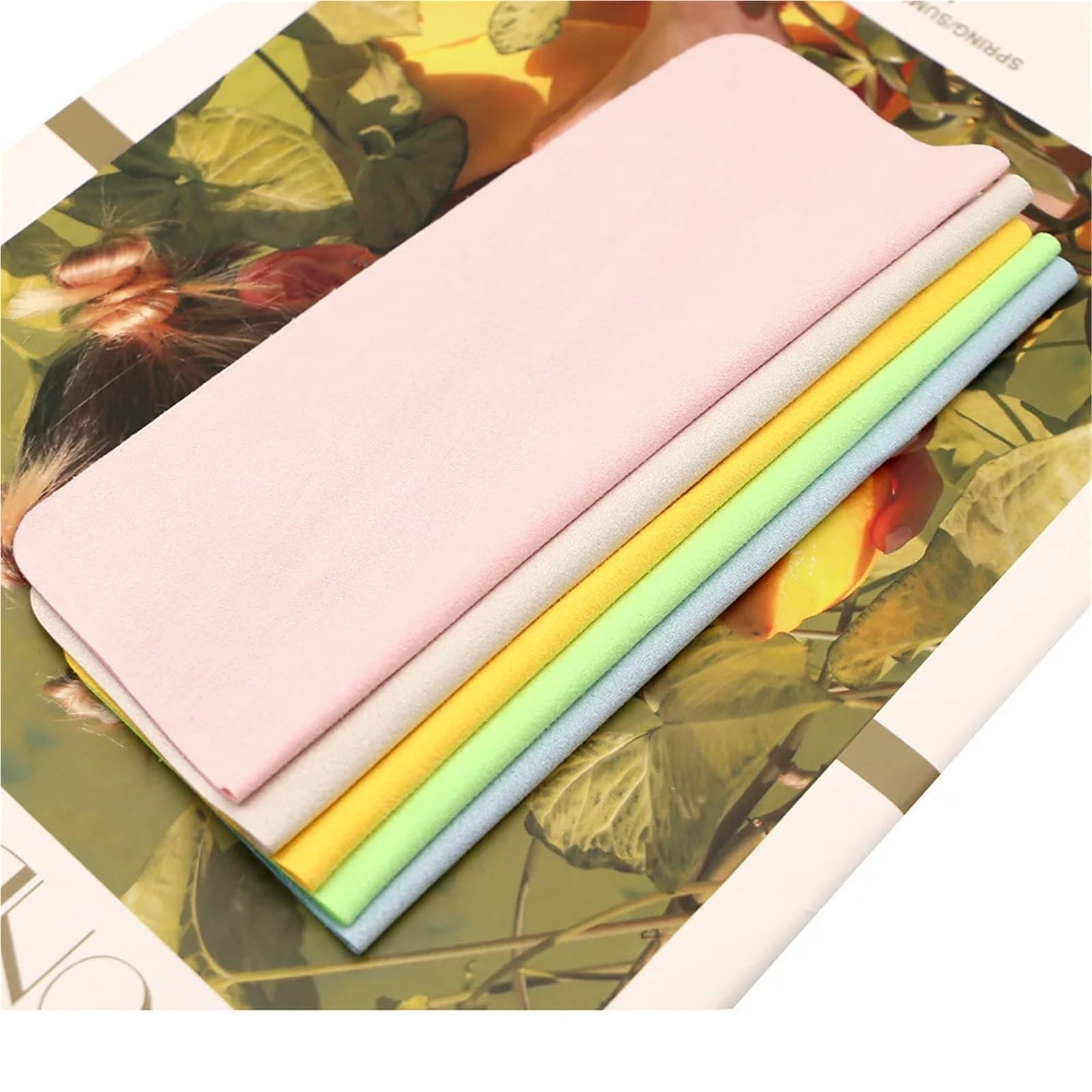 200 paños de limpieza de microfibra de gamuza de 5.5 x 6.7 pulgadas, limpiador de lentes suaves y pantalla para gafas, gafas de sol y electrónica (rosa)