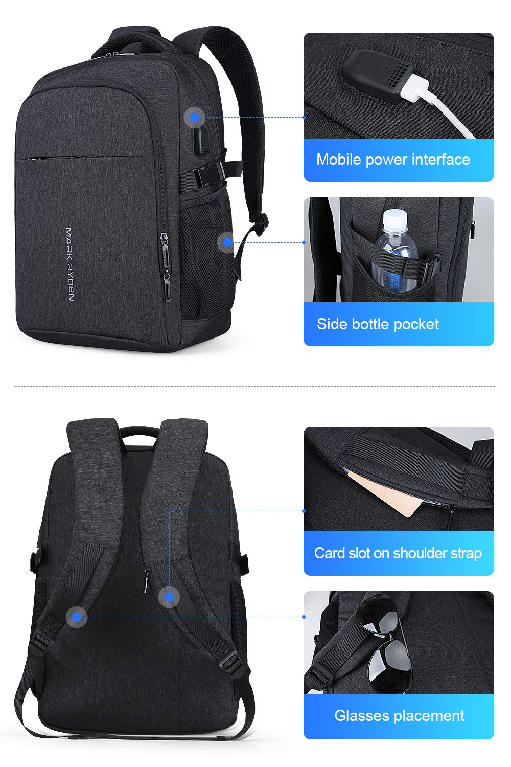 Amazon.co.jp: Markryden ノートパソコン用バックパック ビジネス 
