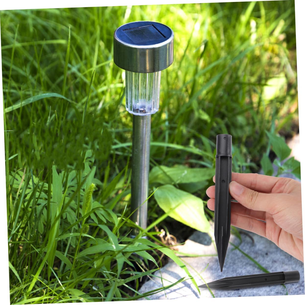 BESPORTBLE 1set Solar Light Stake Replacement Spike Extension Tube for Outdoor Garden Lamp Solar Light Parts for Lawn Pathway and Landscaping Needs