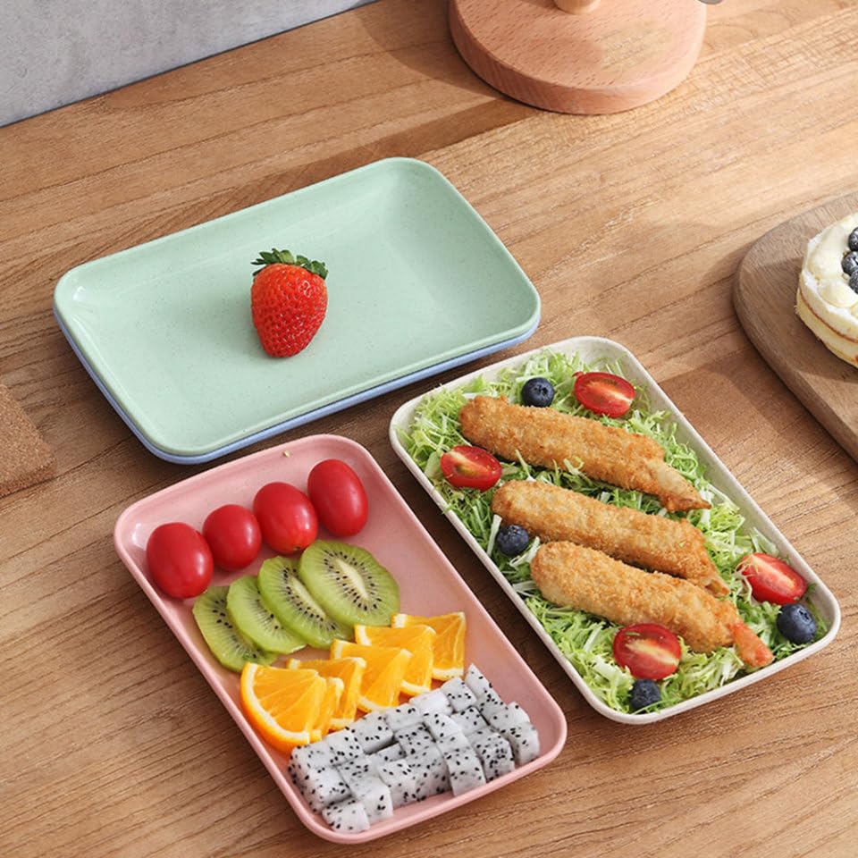 Set de 4 Platos Rectangulares para Sushi de Paja de Trigo miniatura 4