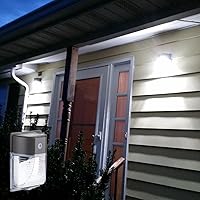 Vista 6 de Paquete de luz LED de pared, 26 W (equivalente a 150-250 W), con fotocélula del atardecer al amanecer, 3000 lm, 5000 K, luz blanca de día, luces