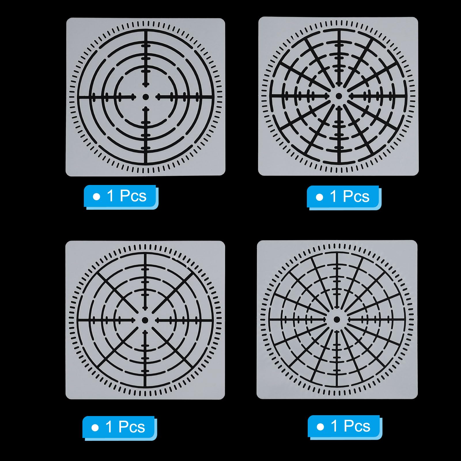 PATIKIL 4 8 12 16 Segment Mandala Stencil - Image 3
