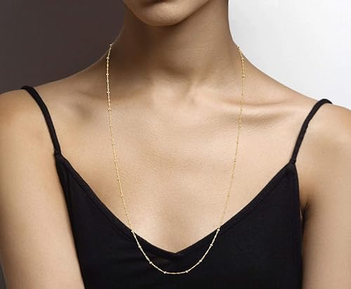 Miniatura 4 de Miabella Collar italiano de oro de 18 quilates sobre plata italiana de Singapur para mujer, fabricado en Italia