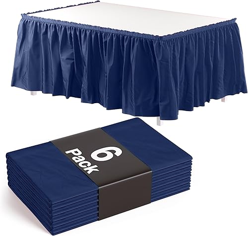 Vista 65 de Exquisite Falda de Mesa con Volantes Negra Paquete de 2 de 14 Pies de Largo Faldas de Mesa para Mesas Rectangulares de 6 Pies o Más o Mesas Redondas