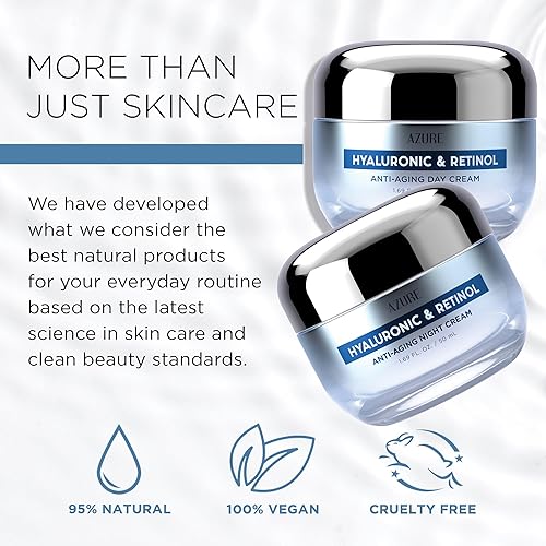 Miniatura 5 de Azure Cosmetics Crema Hidratante de Ácido Hialurónico para Rostro - Crema de Retinol Antienvejecimiento Testada por Dermatólogos para Manchas