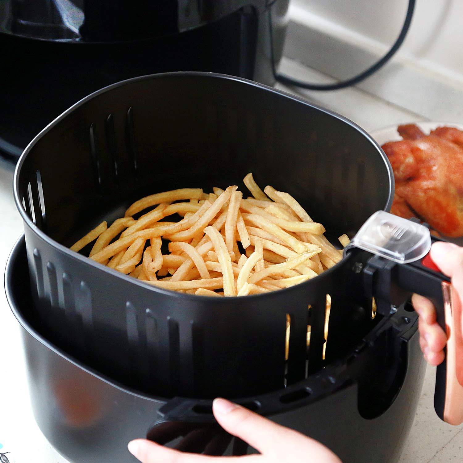 Exclusive Discount 60% Price Air Fryer 6Qt Electric Hot Air Fryers Oven Oilless Cooker LCD Digital Touchscreen 7 Cooking Preset with Nonstick Basket