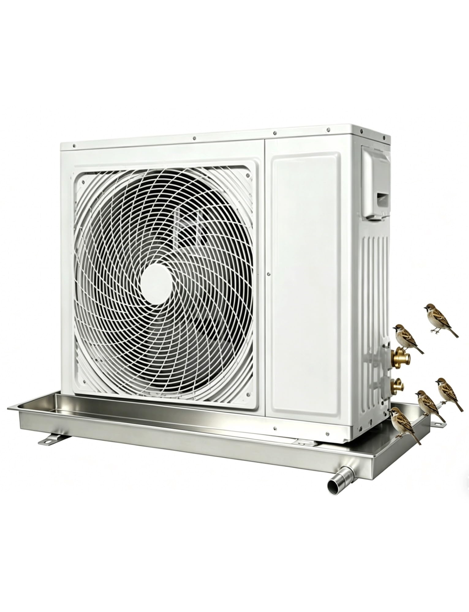 Bandeja de Goteo para Aire Acondicionado, Bandeja de Goteo para Aire Acondicionado con desagüe, Bandeja de Acero Inoxidable para Unidad Externa con Manguera de desagüe de 200 cm para habitac