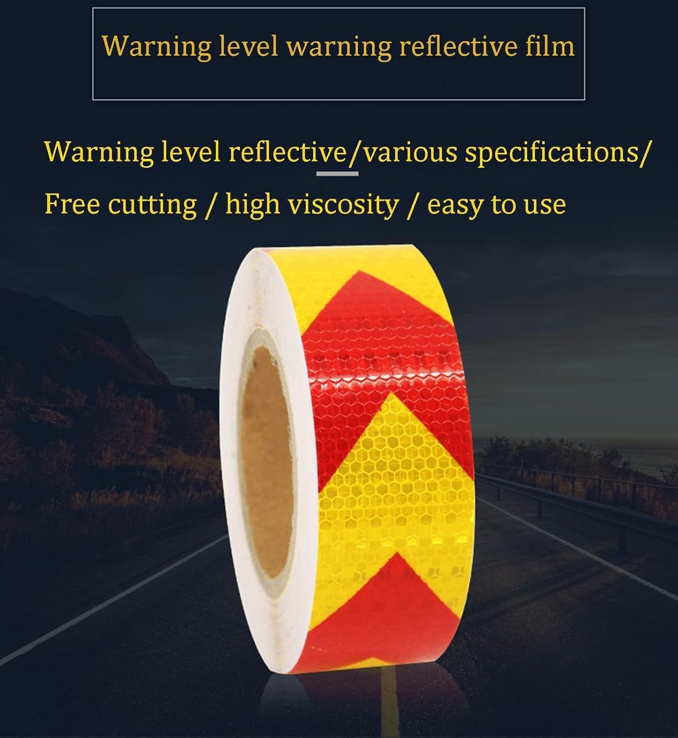 Caution Tape, 2 Inch X 82 Feet Reflective Tape,Warning Safety Adhesive Tape,Outdoor Conspicuity Tape Waterproof Highly Visible,Reflective Tape for Trailers, Cars, Trucks(Black red)