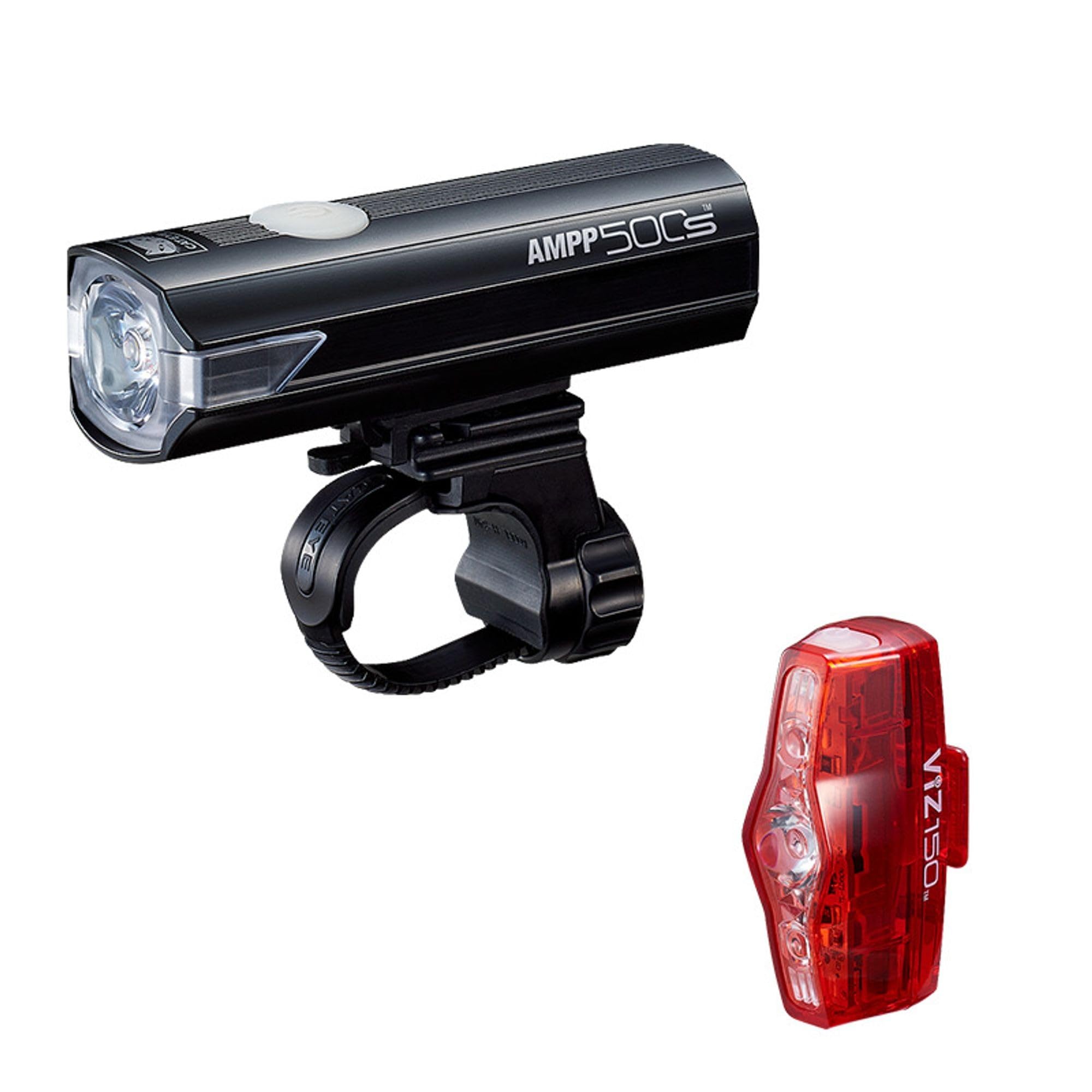 Cateye Black Ampp 500S/Viz 150 Light Set