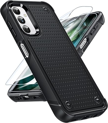 LeYi Funda para Samsung Galaxy A14 5G, funda para Samsung A14 5G con 2 unidades protectores de pantalla, a prueba de golpes, resistente doble capa,
