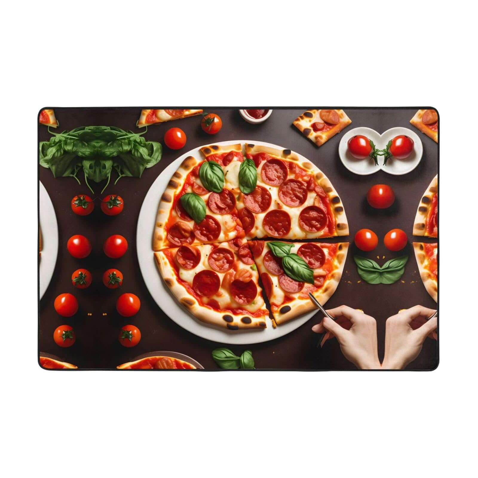 Tapis avec impression alimentaire pizza décoration salon