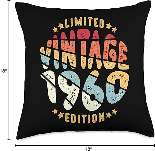 Miniatura 4 de Age 64 Vintage 1960 Men Women 64th Birthday Gifts Vintage 1960 Limited Edition 64 años Retro 64 años de edad, almohada de 18 x 18 pulgadas,