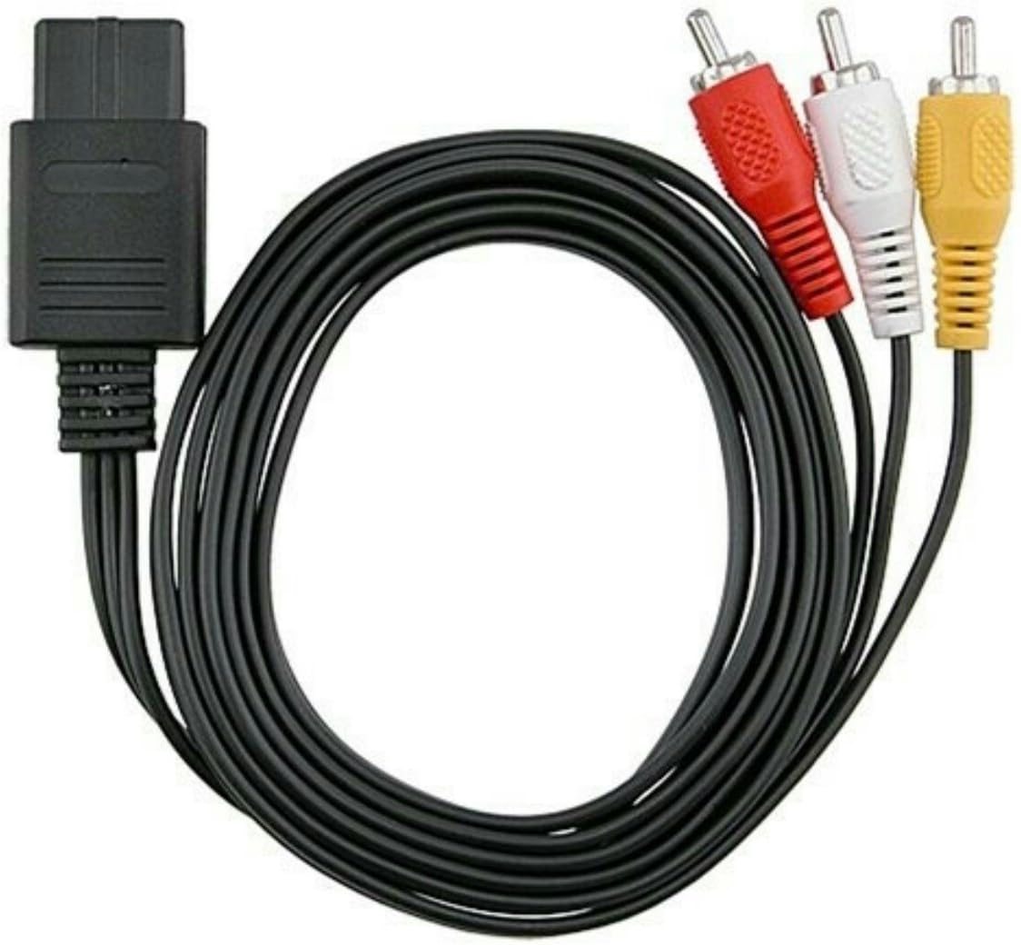 replacement composite AV TV cable lead for Super Nintendo,Gamecube,64 (Super Famicom, Snes, GC, NGC, N64)