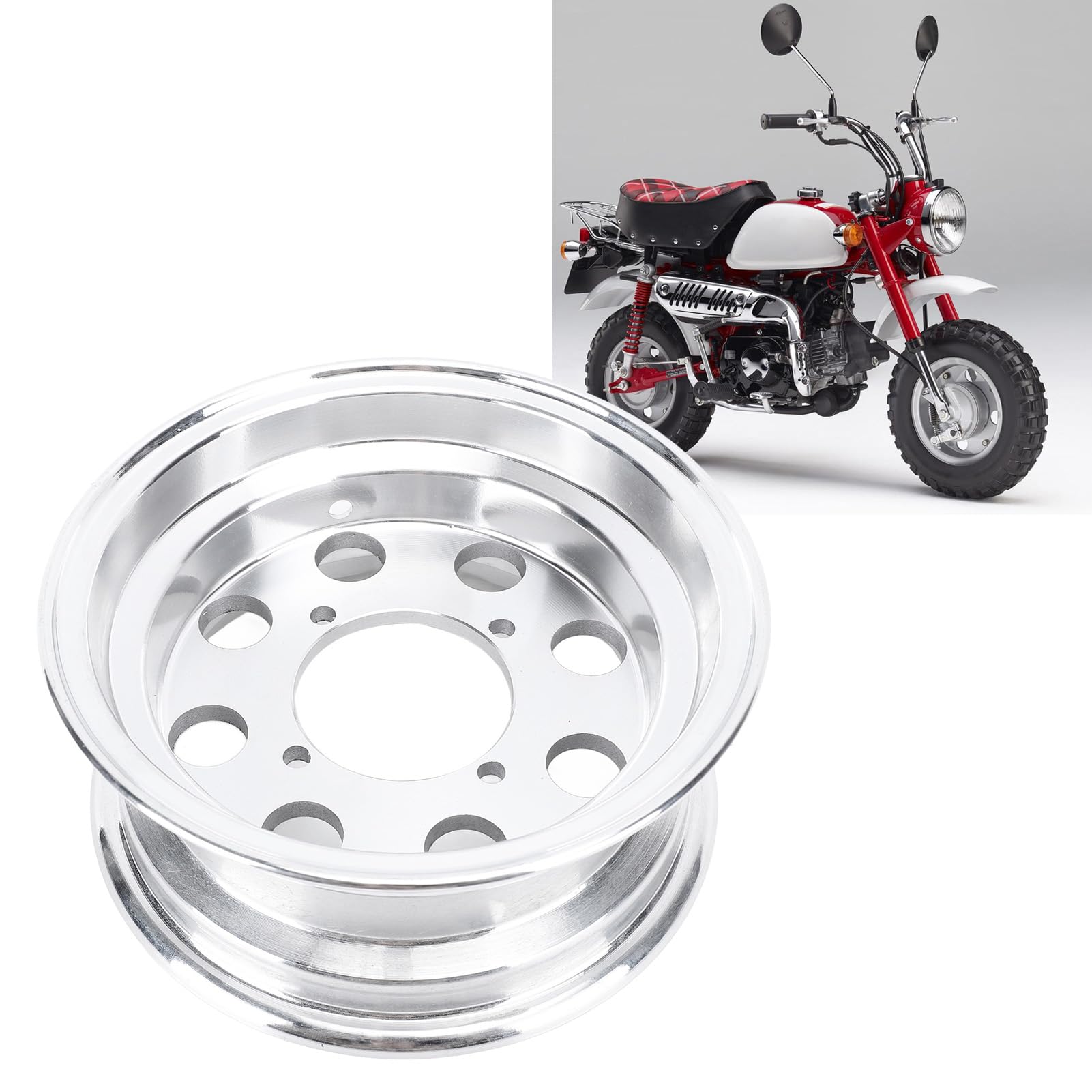 PUSOKEI Wytrzymała 8-calowa Felga Tylnego Koła Motocykla ze Stopu Aluminium do Roweru Monkey Z50 Z50R Z50J, Lekka Wymiana Felgi 3,50-8 Pasująca do Entuzjastów Mini Motocykli