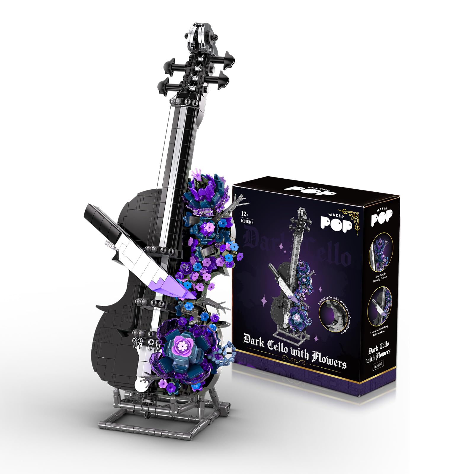 Amazon.com: Gothic Cello wtih Black Dahlia Flower Building Block