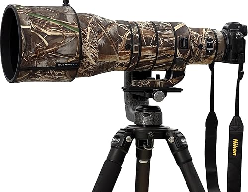 Miniatura 5 de Rolanpro Impermeable lente camuflaje capa para Nikon NIKKOR Z 15.748 in F2.8 TC VR S - camuflaje cubierta de lluvia lente manga protectora fácil