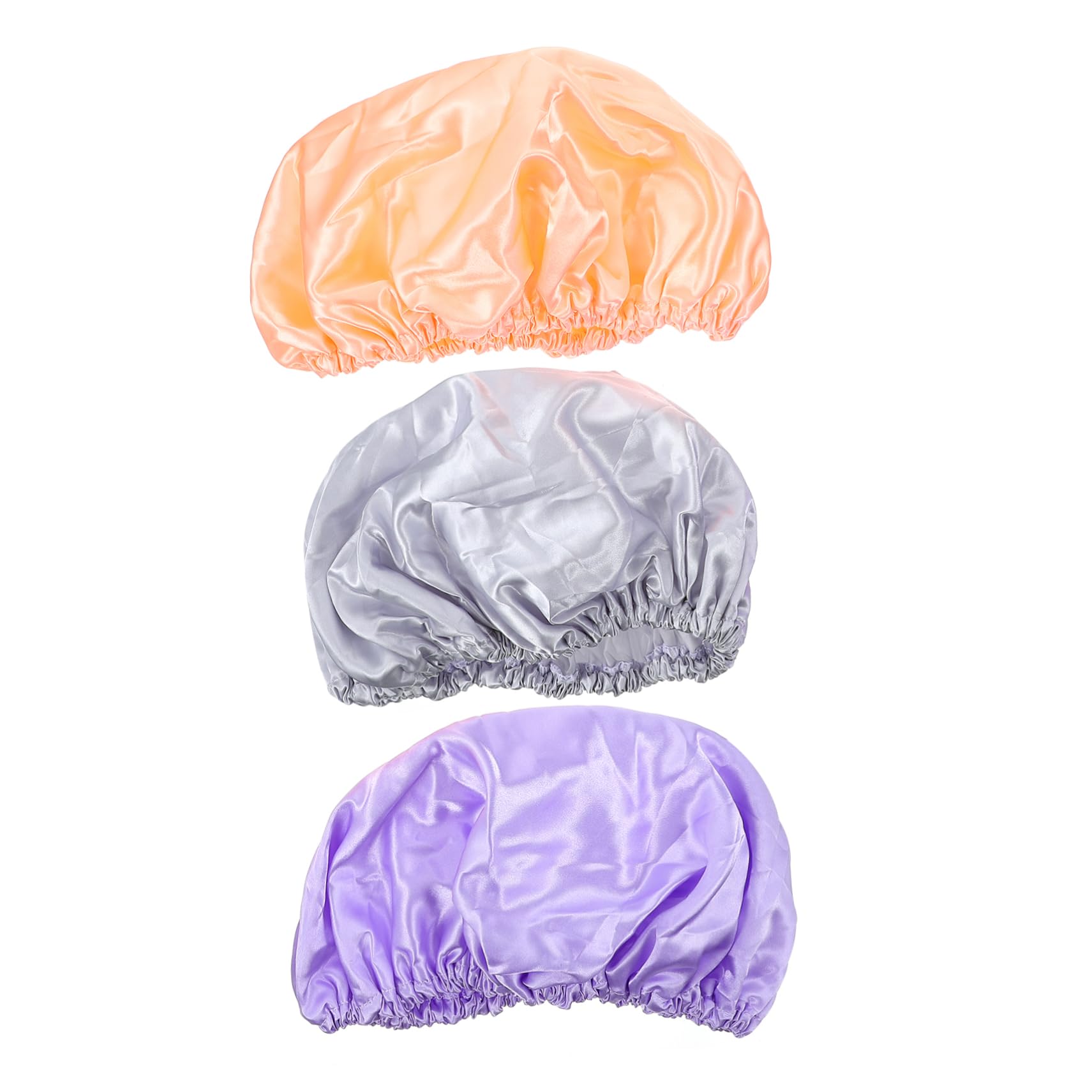 WOONEKY 3 piezas Gorro de Ducha Doble Eva Pack Unidades Rosa Gris Multiusos para Baño y Dormir Ligero y Portátil para Cabello