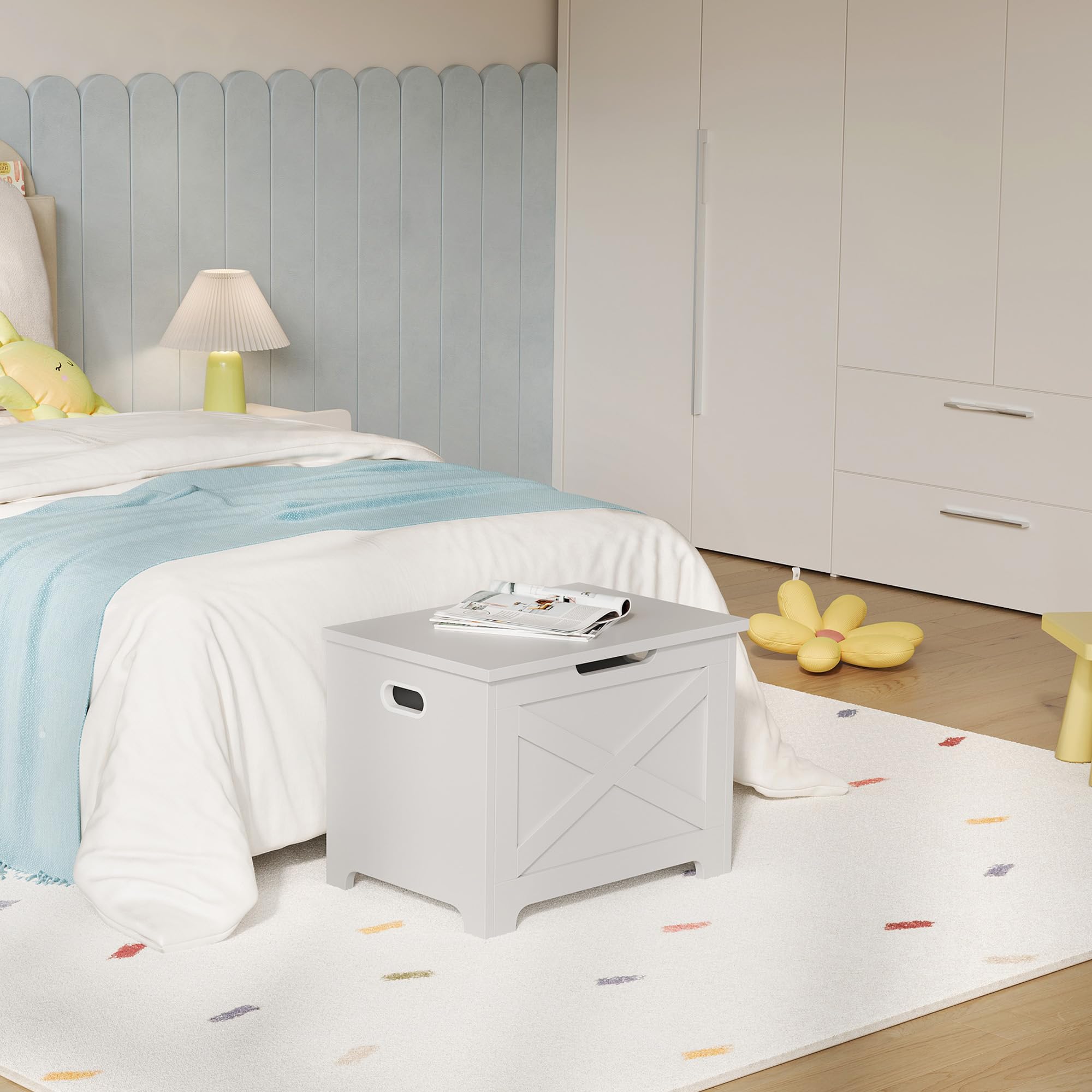 Baúl de almacenamiento con tapa abatible, mueble multifunción