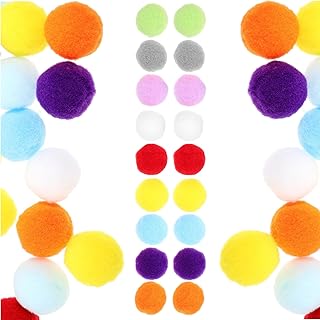 50pcs Colorful Plush Pom-pom Cat Balls Interactive Indoor Pet Sturdy Fuzzy Puff Balls for Kitten Play and Scratching