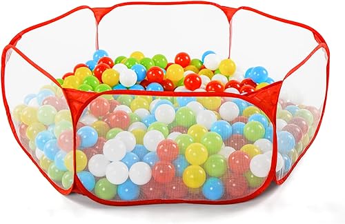 Vista 36 de STARBOLO Tienda de campaña para niños con pelotas, plegable para niños pequeños, piscina de pelotas, valla de gateo para interiores y exteriores