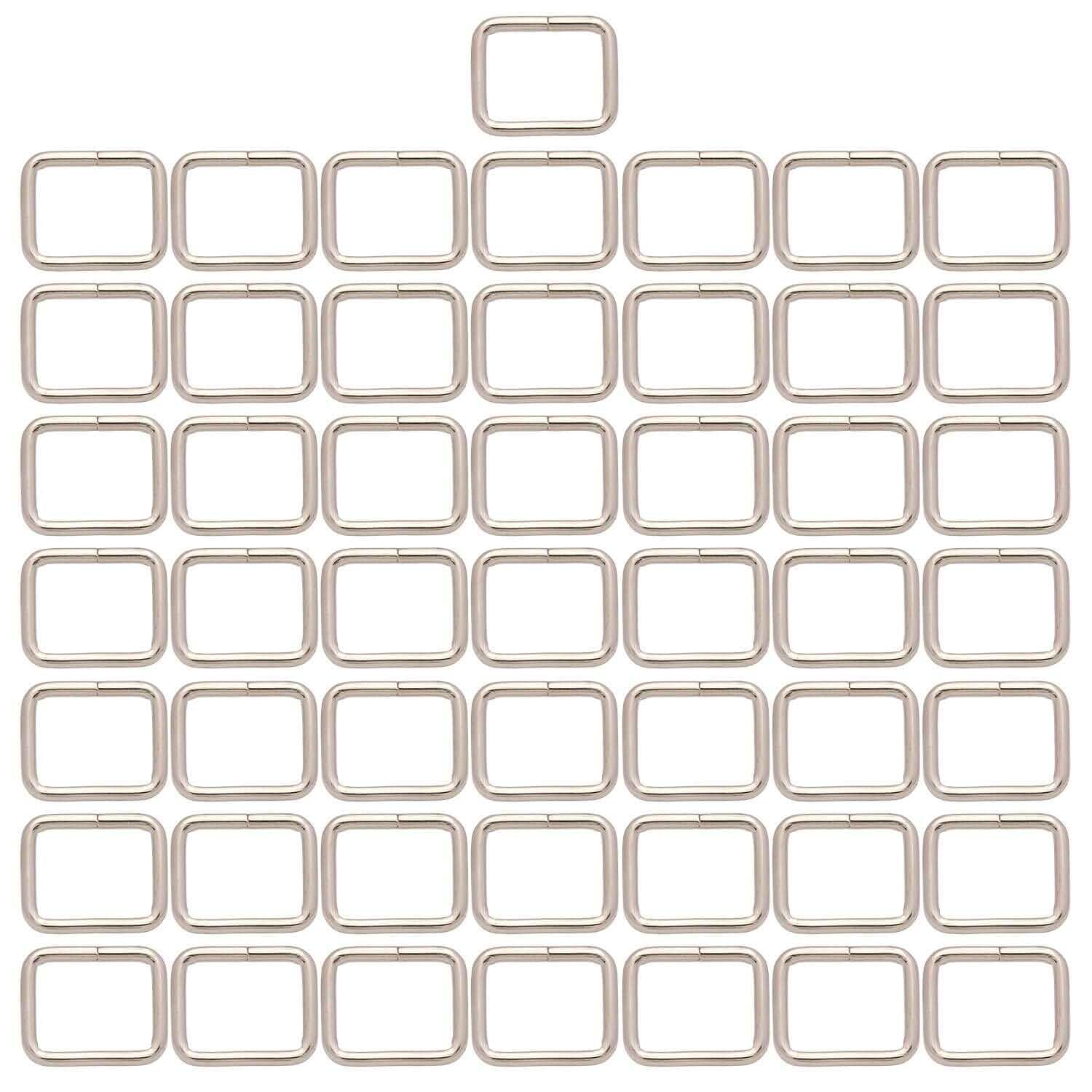 BIKICOCO Metal Rectangle Ring Buckles Square Strap Webbing Belt Rings for Bag Purse Non Welded 3/4 x 5/8 Inch