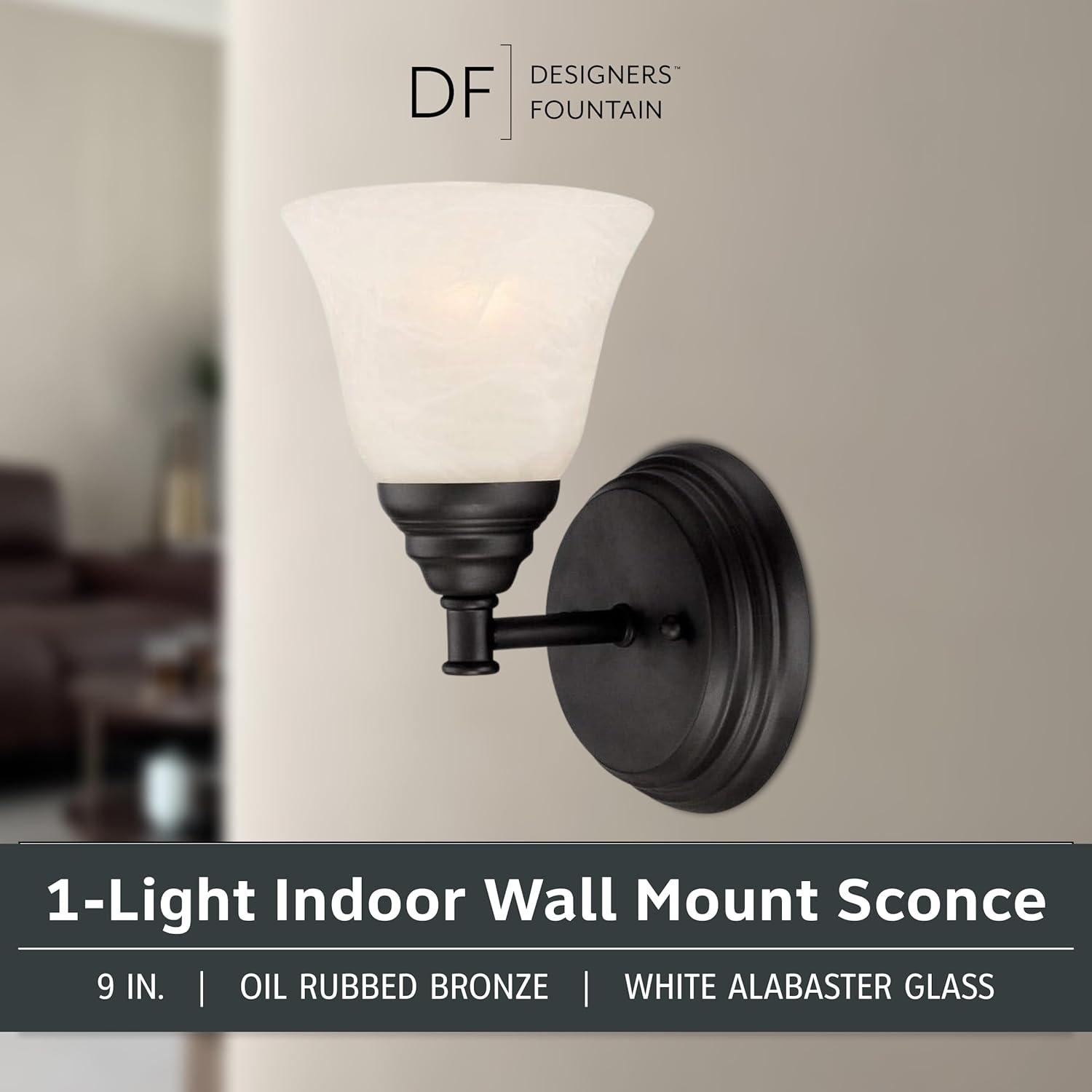 Designers Fountain 85101-ORB Kendall Wall Sconce, Oil Rubbed Bronze