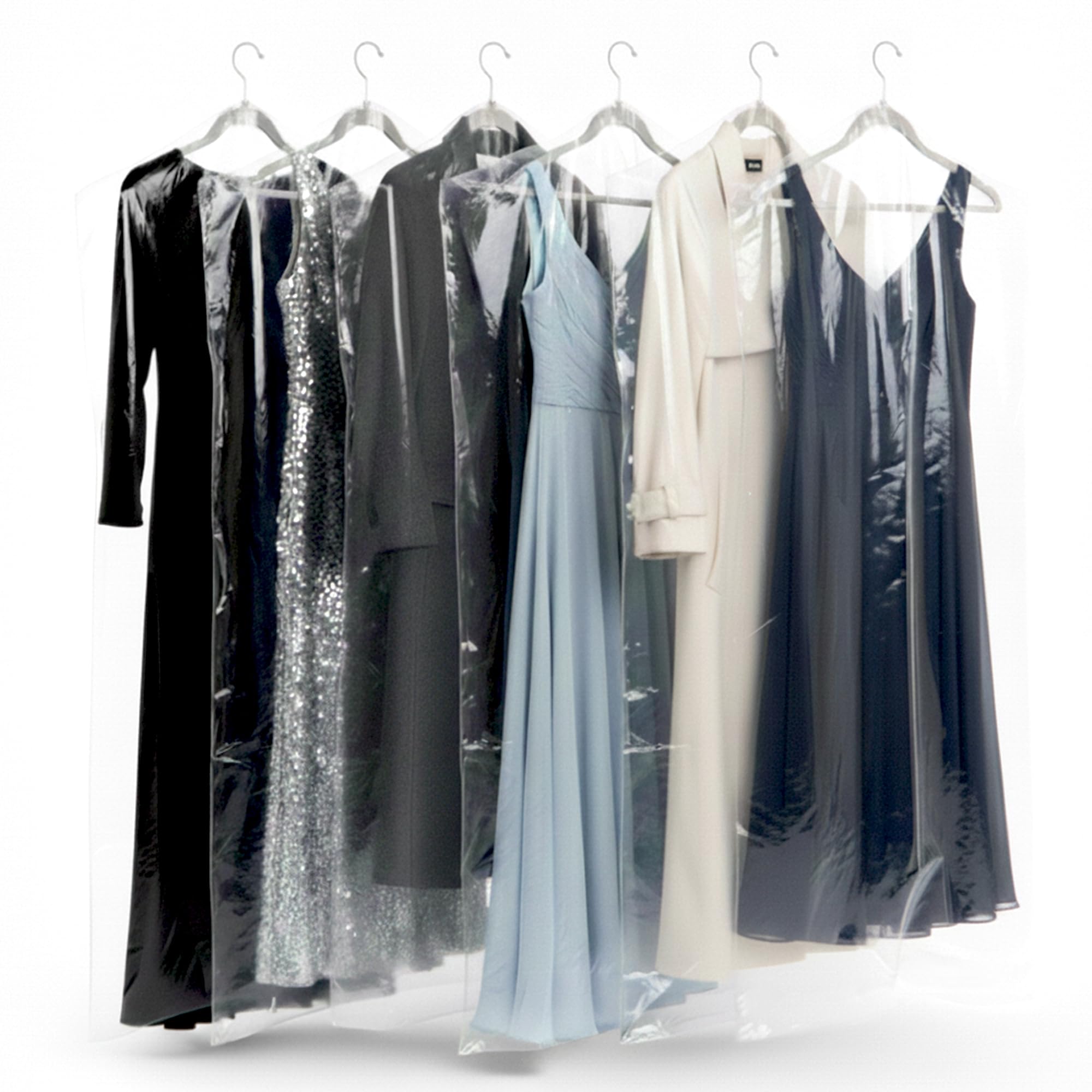 Plasticplace Clear Garment Bags Plastic Dress Bag 21 X 4 X 72 50 Count