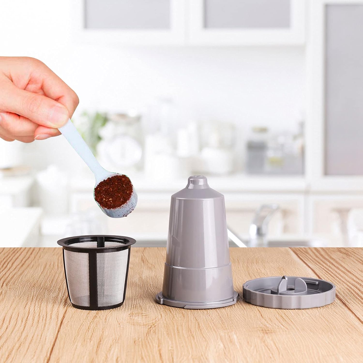 for Keurig My K-Cup Reusable Coffee Filter, Brew Coffee or Tea, Fits B30 B40 B50 B60 B70 Series with Sustainable Coffee Accessories, Gray 3 Pack - Image 6