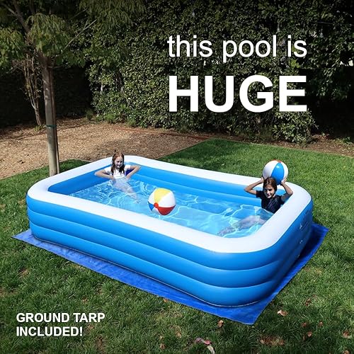 Miniatura 3 de Piscina inflable para adultos de 10 x 6 pies, paquete (lona de tierra y bomba eléctrica incluidas), fácil instalación