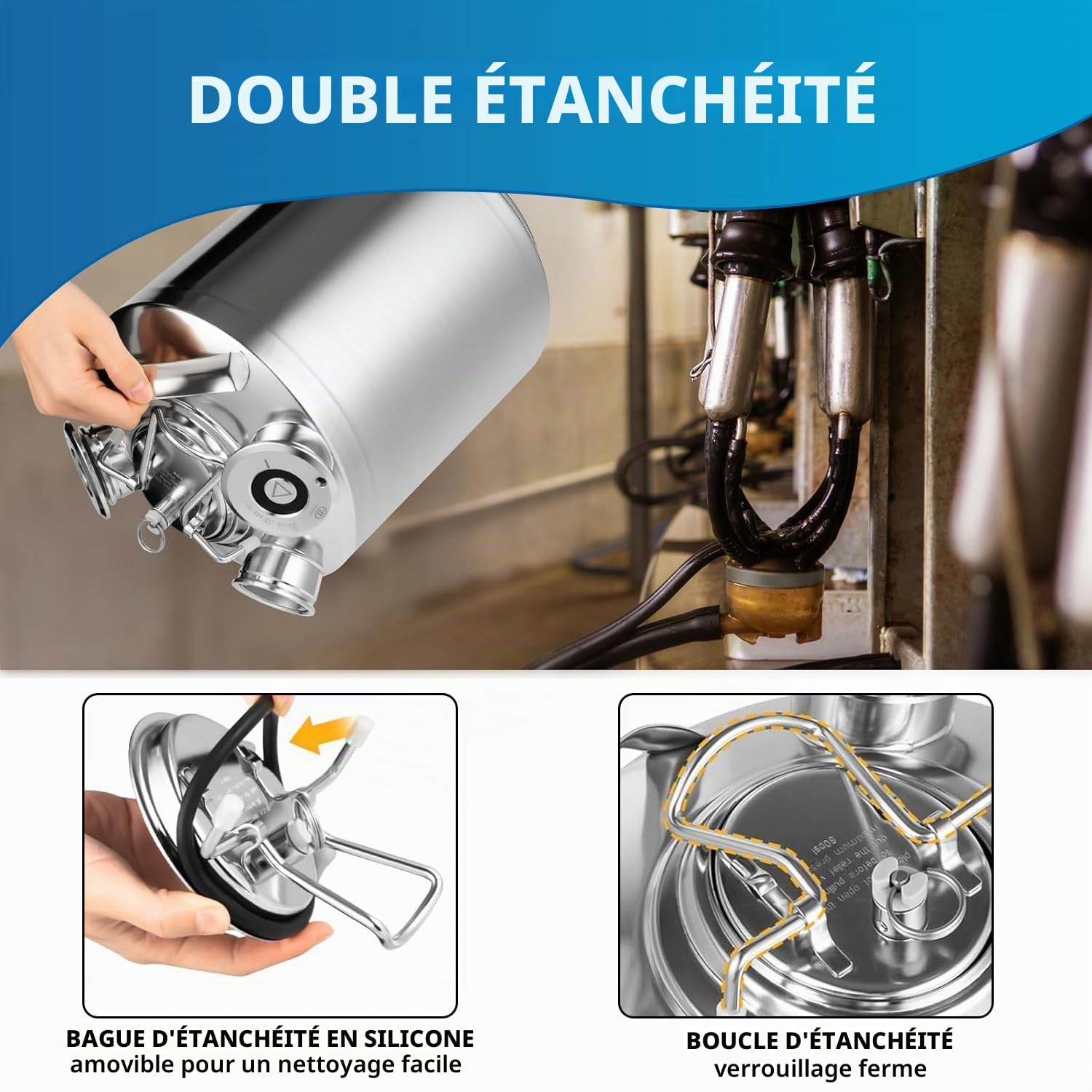 Fût de nettoyage de bière 10 l en acier inoxydable – Kit de nettoyage avec brochettes A, S, G – Distributeur de bière et nettoyant pour canalisations de bière – Réservoir de nettoyage