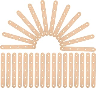 Healifty Wooden Lolly Sticks Craft Popsicle Sticks Craft Sticks Ice Cream Sticks with Holes DIY Crafts 50PCS (Nature Color)
