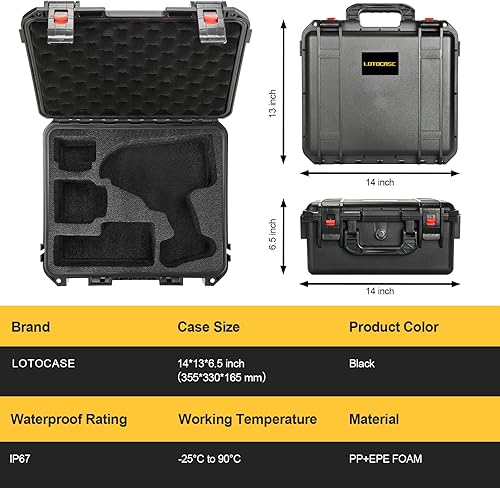Miniatura 6 de Funda para llave de impacto y dinamométrico Dewalt - Caja de herramientas dura impermeable para juego Dewalt, bolsa de kit combinado de herramientas