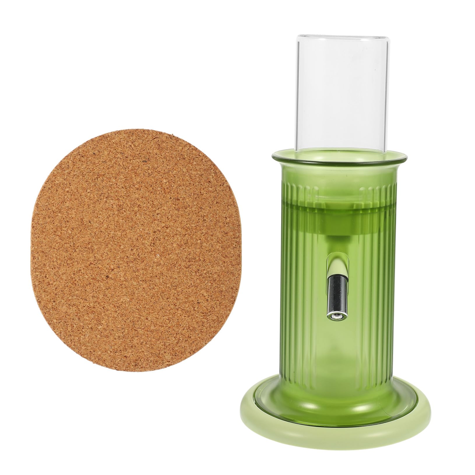 Abreuvoir Vertical en Polypropylène Vert Étanche et Facile à Utiliser Accessoire Pratique Batterie Bouton Intégré pour Hamster et Chinchilla