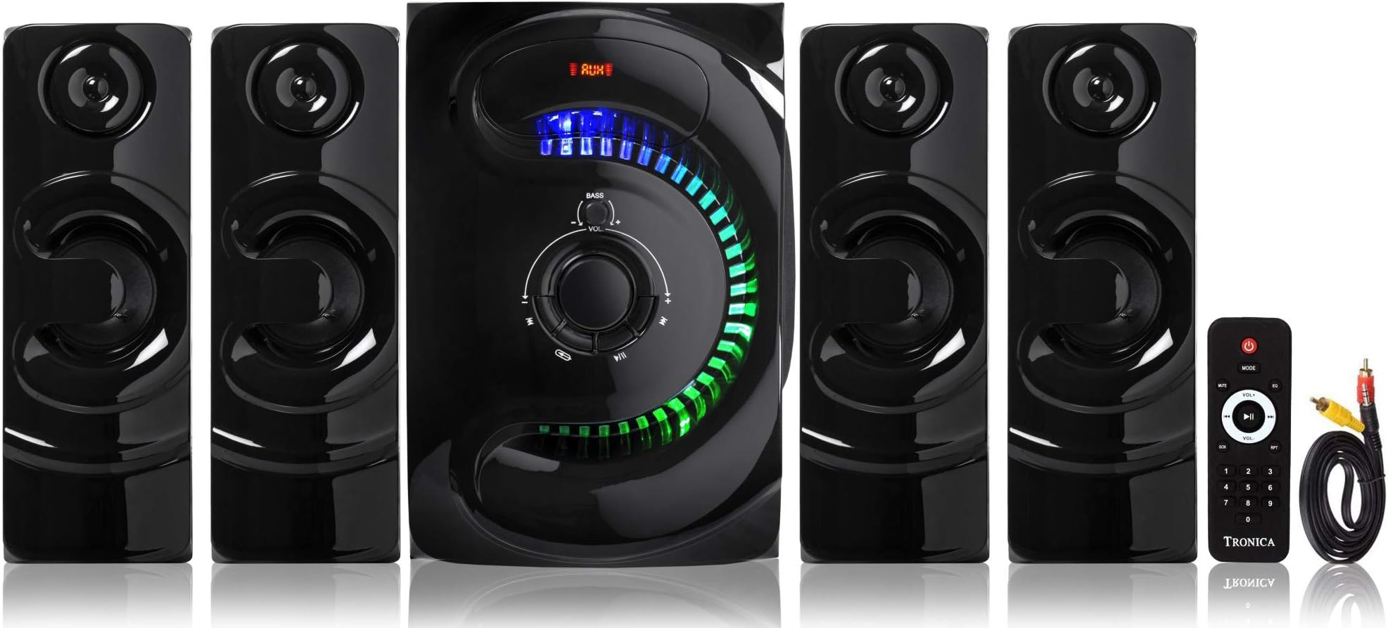 TRONICA 90W BT444 4.1 Channel Home Theater System/Bluetooth/USB/FM/AUX/TV Support + 6" Subwoofer & Remote