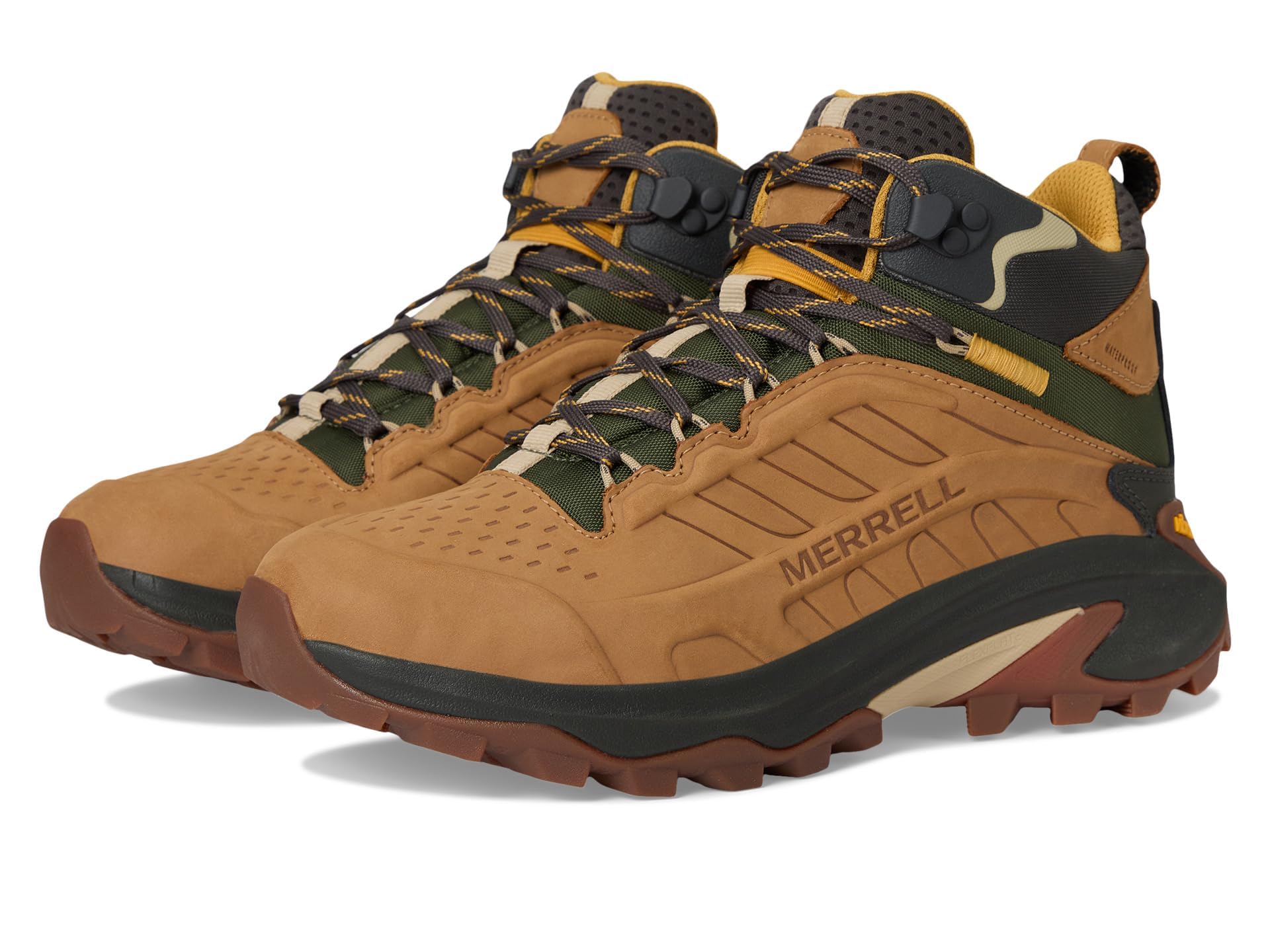 Merrell Men's Moab Speed 2 Leather Mid Waterproof Hiking Shoe, Tan, 9.5