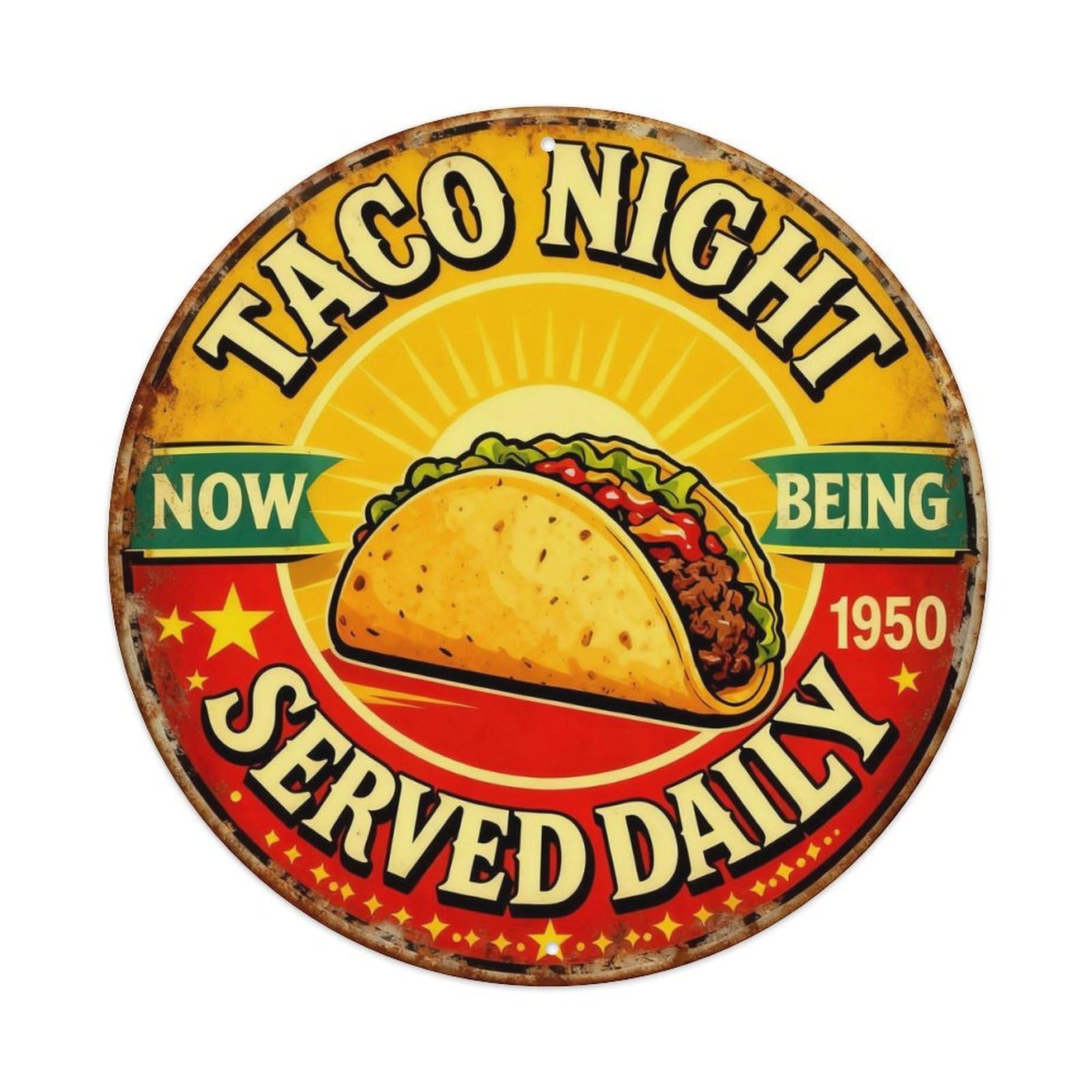 Taco Night Kitchen Sign Metal Tin Sign Plaque