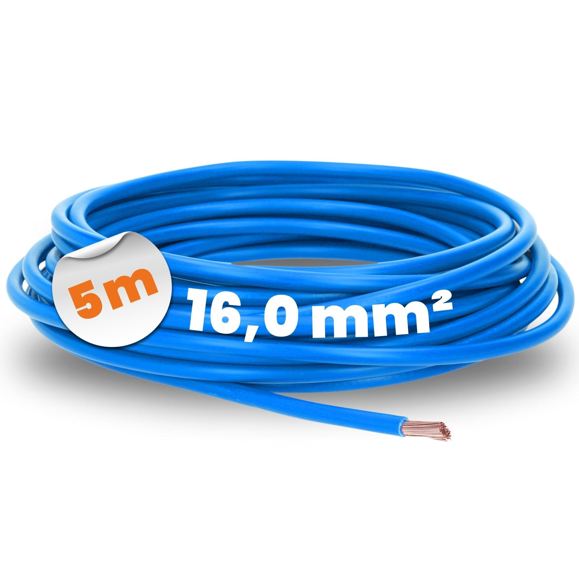 Lapp 4520026 H07V-K 16,0 mm² Bleu I Câble de câblage flexible I Fil simple en PVC I Toron 16 mm² I Câblage