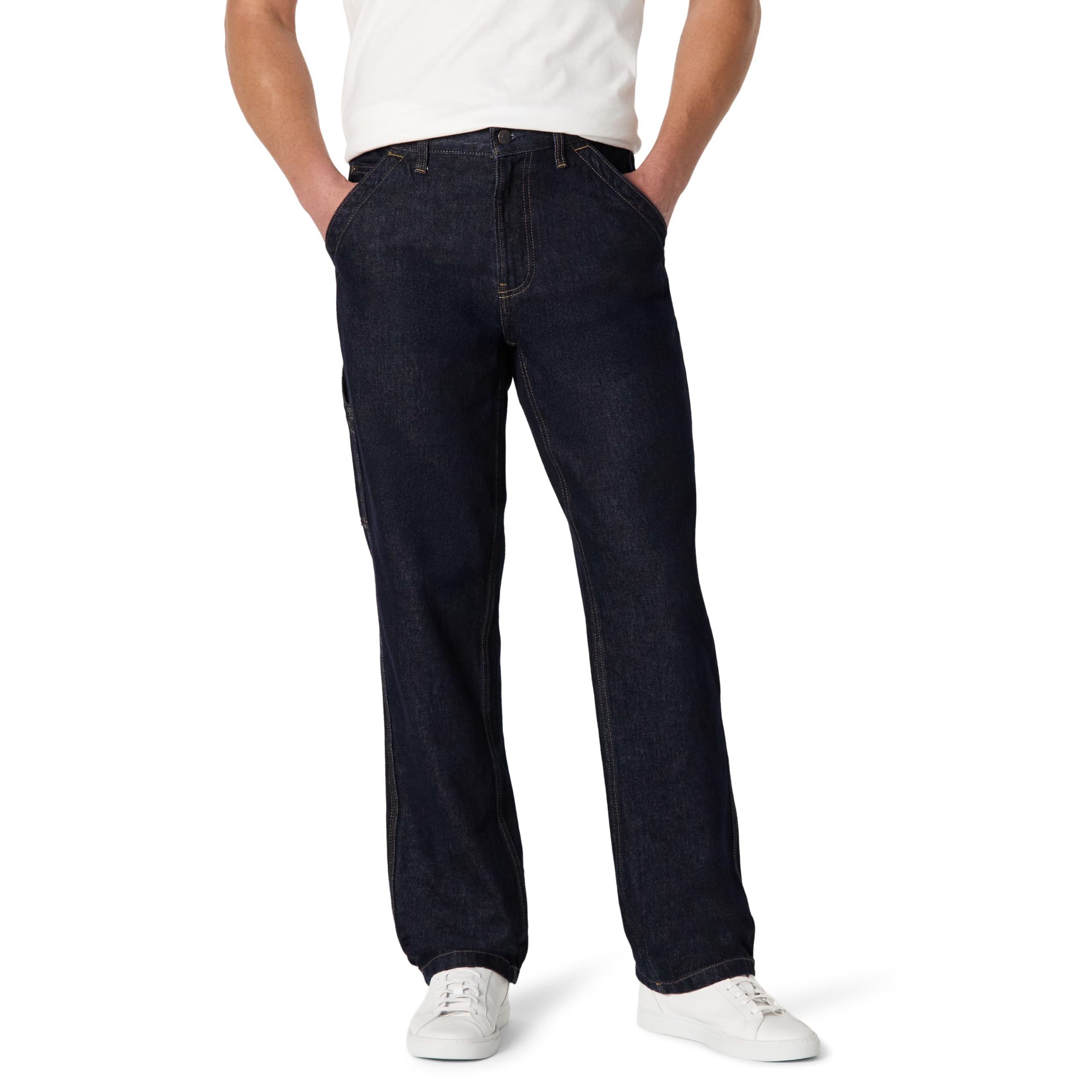 Amazon Essentials Men's Rigid Relaxed-Fit Workwear Carpenter Jeans, Rinse, 28W / 32L