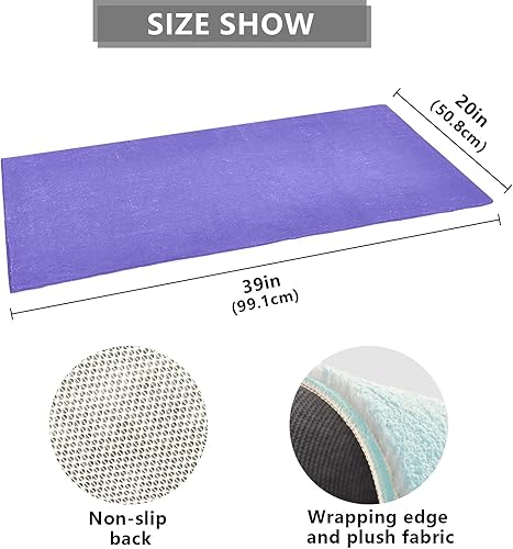 Miniatura 3 de Alfombras de felpa azul pizarra para baño, parte trasera de goma antideslizante, lavable, tapete absorbente de baño, 39 x 20 pulgadas