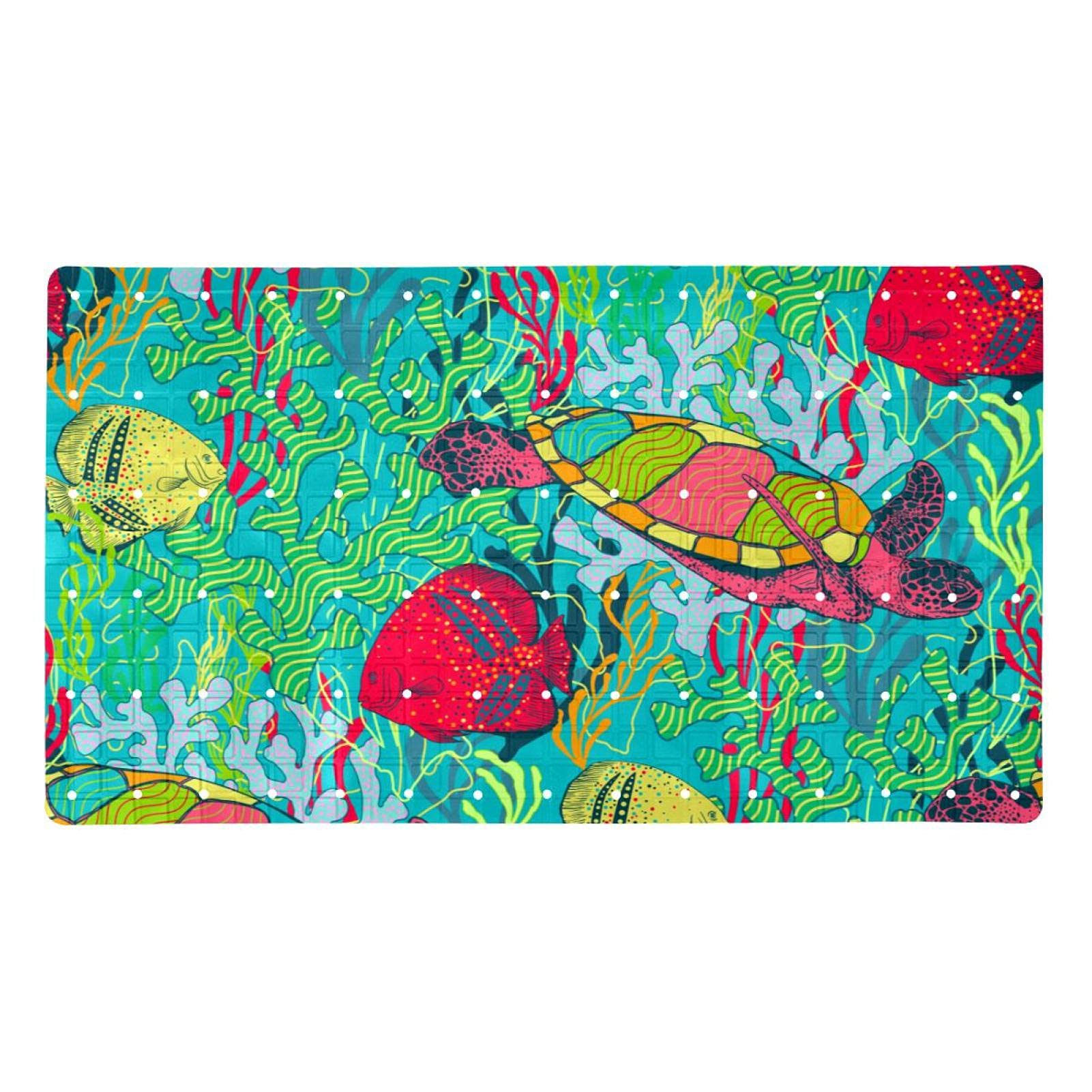 Tapis de bain antidérapant avec trous d'évacuation et ventouses PVC