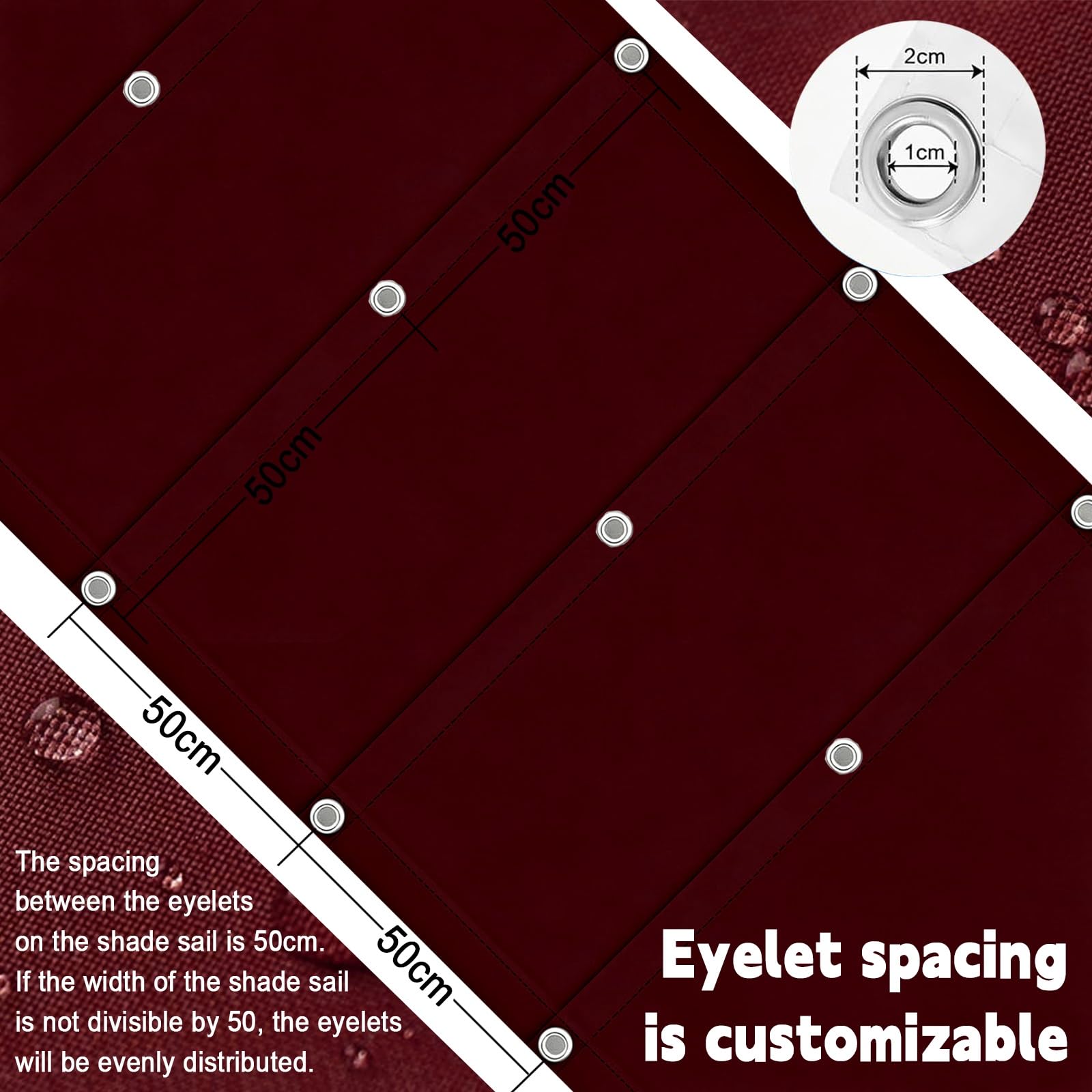 Toldo Retráctil de Onda 100 x 750 cm Impermeable Ondulada Toldos Exterior Protección Rayos UV Resistente Al Desgarro con Ojales y Cuerdas para Jardín Porche Patio Barbacoa, Vino Tinto