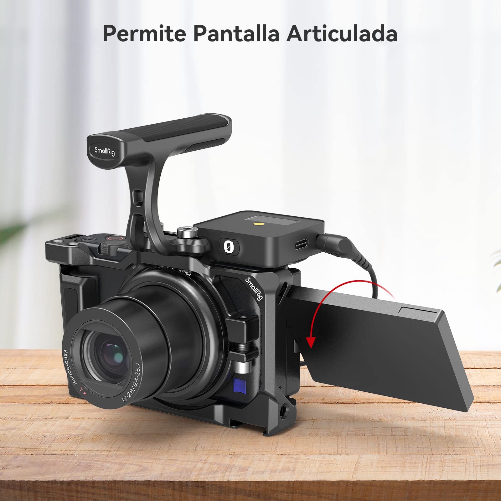 SMALLRIG ZV-1F / ZV-1 Cage Camera Jaula para Cámara Sony ZV-1F / ZV-1, con Cold Shoe Incorporada y Empuñadura de Gel de Silicona- 2938