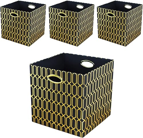 Miniatura 8 de Posprica Contenedores cúbicos de almacenamiento, cubos de almacenamiento, 13 × 13, cajones de tela, organizador de cestas