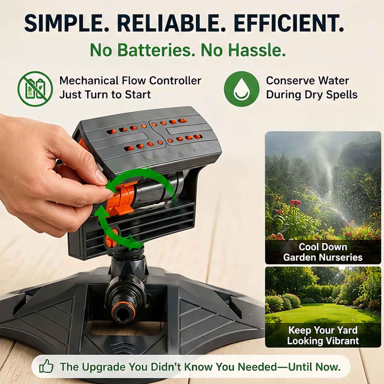 2026 Verbesserter oszillierender Sprinkler mit 16 Düsen, automatischer Schwung, verstellbarer Rasensprenger, Turbo-Nebelsystem, breite Abdeckung für Garten und Hof (2A)