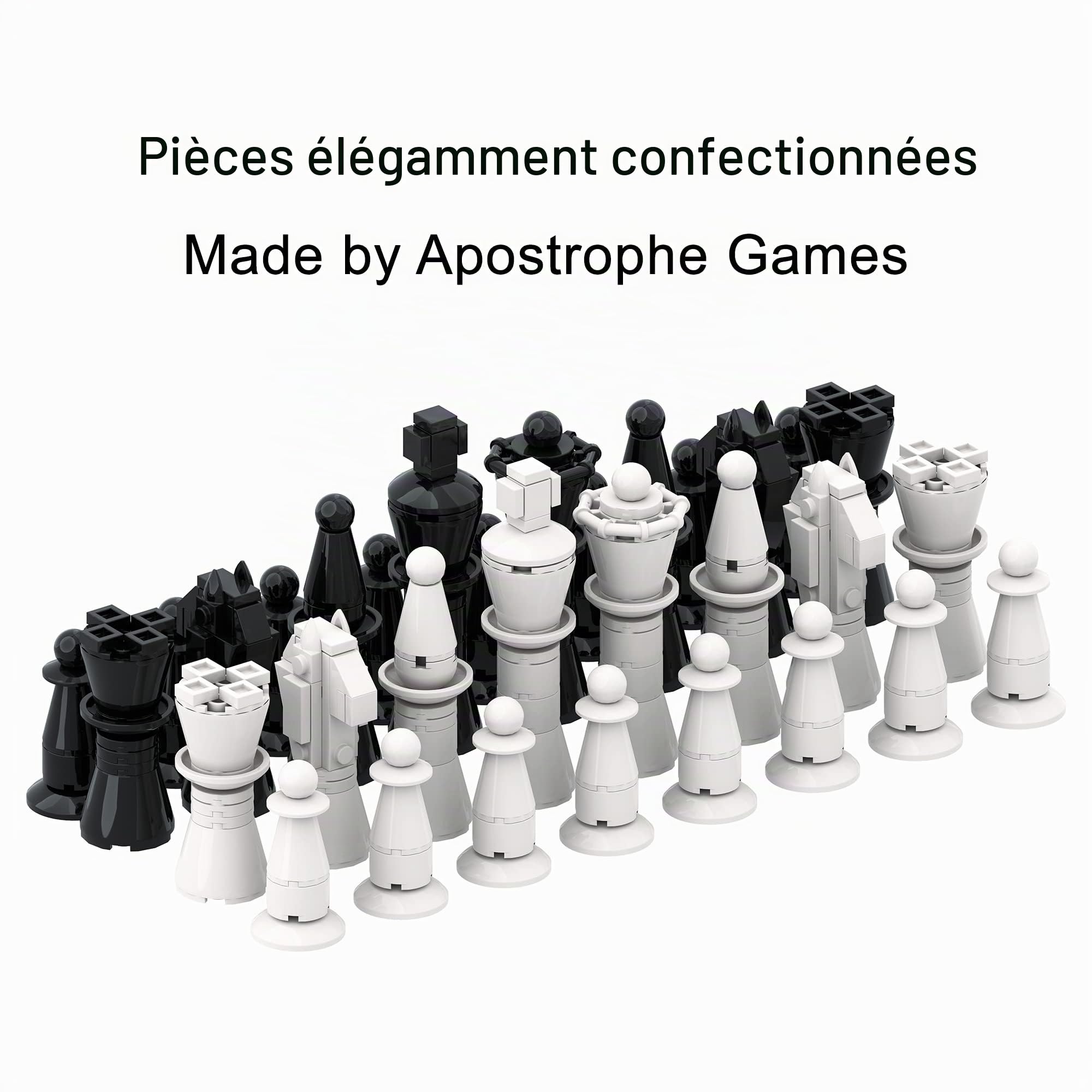 Jeu d'Échecs De Blocs de Construction - 1 024 Pièces Construisez Le Vôtre | Parfait pour les amateurs d'échecs et les constructeurs qui aiment les projets pratiques et les jeux de société classiques
