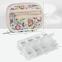 Vista 36 de Paquete de 2 organizadores semanales de píldoras de viaje para bolso con caja extraíble de 7 días, contenedor de píldoras de moda para medicamentos