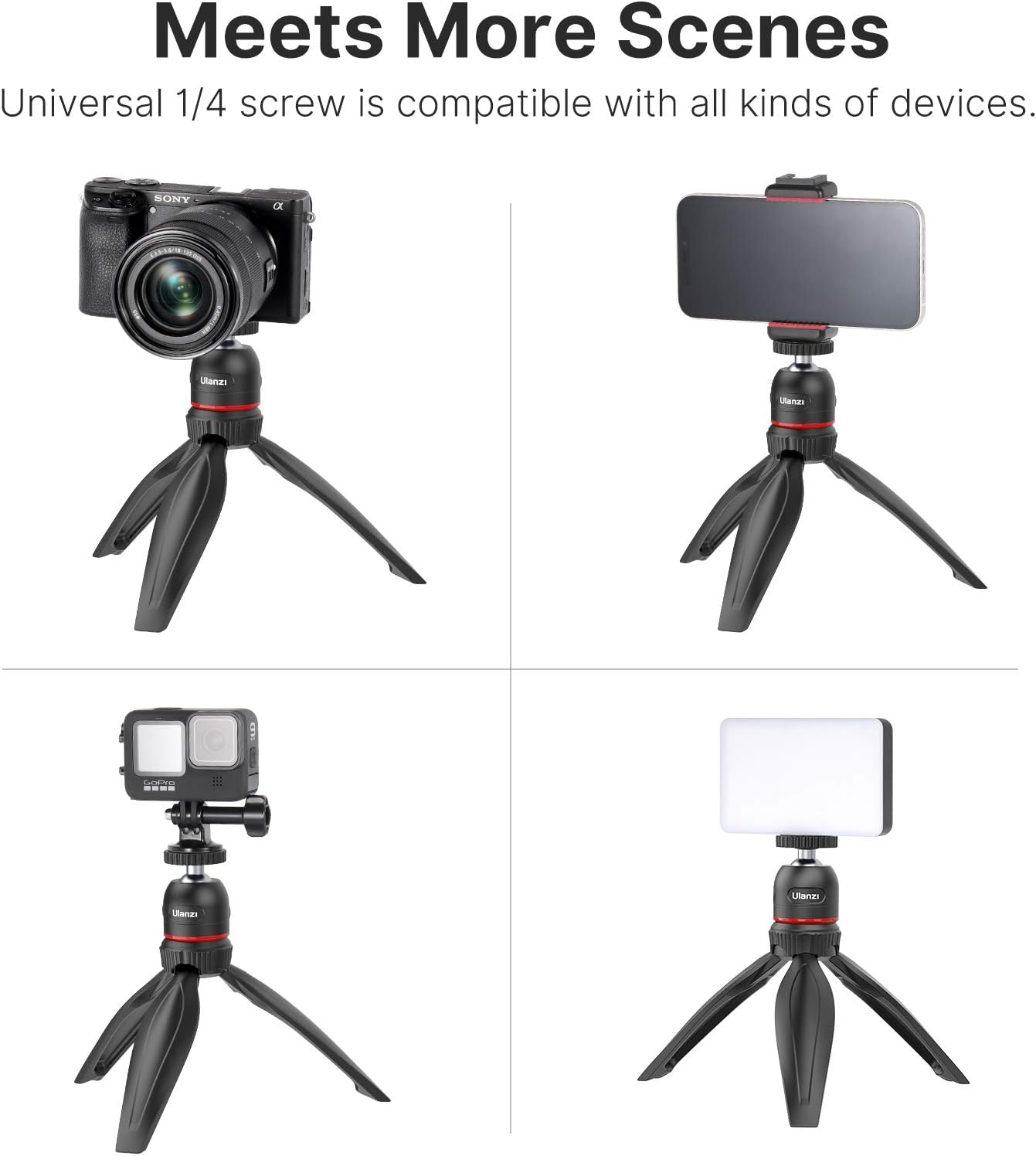 Camera Mini Vlog Tripod - ULANZI Select MT-17 Phone Small Handheld Grip Tripod Desktop Tabletop Tripod Stand Portable Lightweight Ball Head Handle for iPhone Sony ZV1 Webcam Projector : Electronics