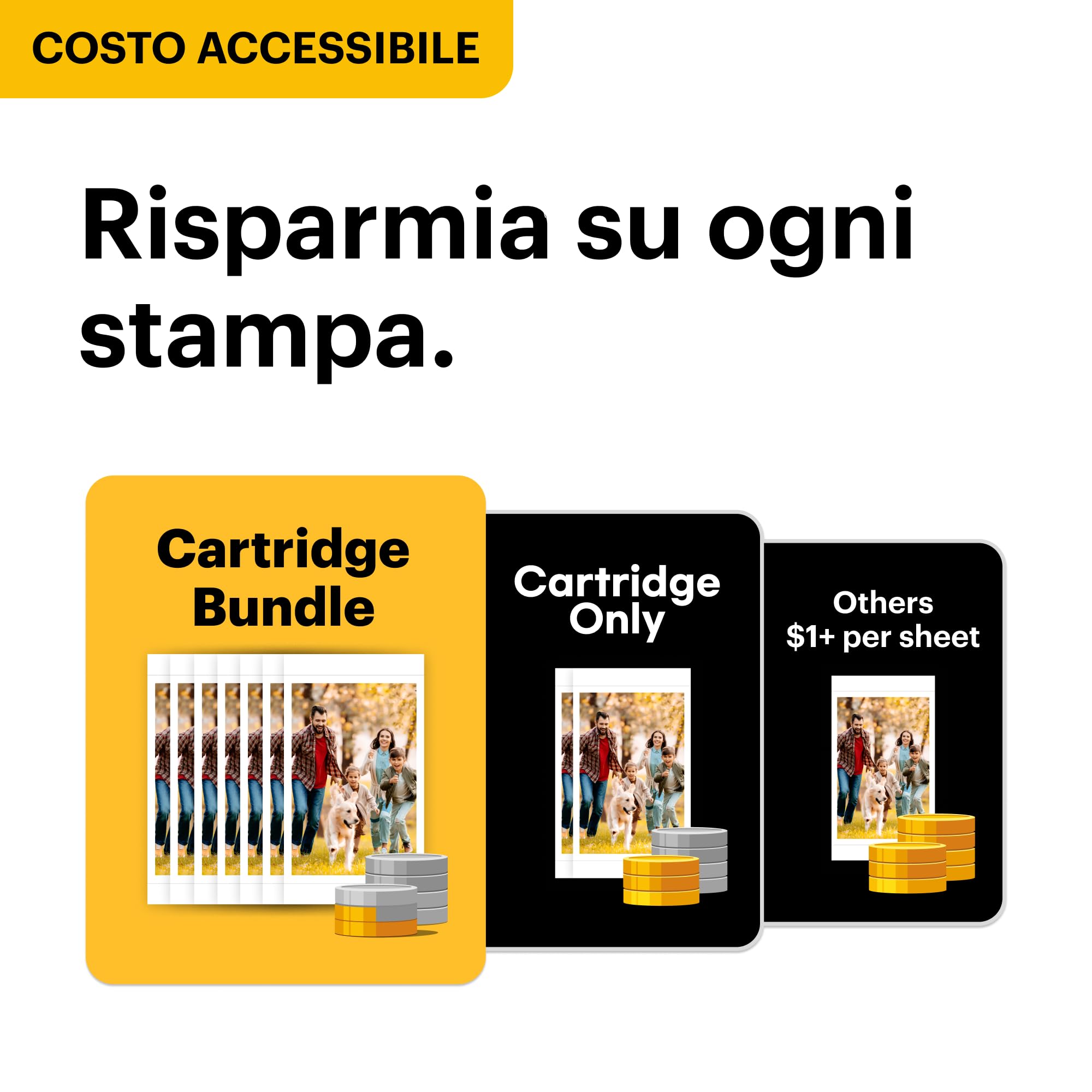Kodak Dock Plus PD460, stampante fotografica portatile per smartphone, stampa istantanea, 10 x 15 cm, iOS e Android, Bluetooth & Docking, confezione da 80 + 10 carte fotografiche, giallo e