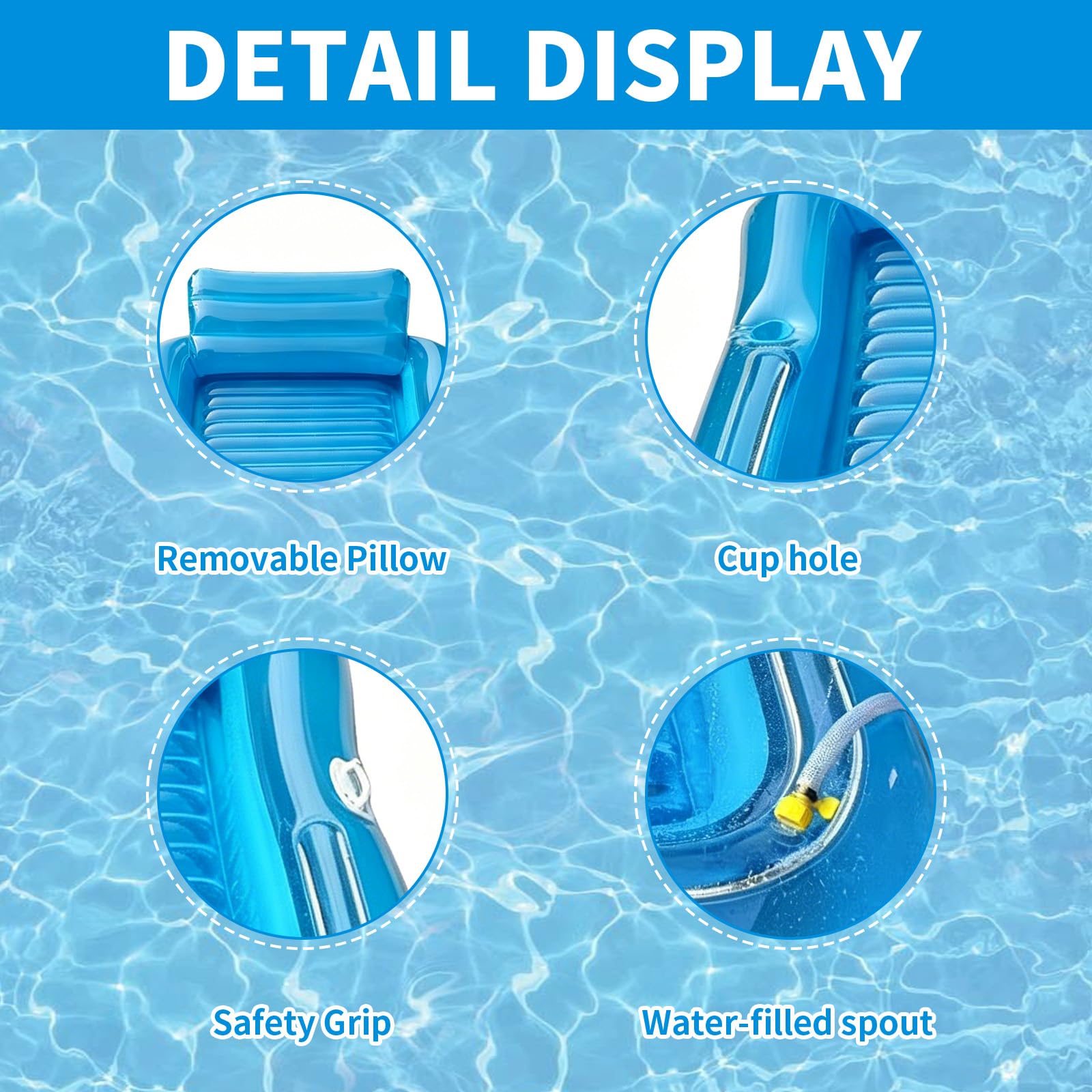 Colchoneta Piscina,Colchoneta Inflable Piscina,Flotador Inflable para Alberca Bronceadora,Colchón Hinchable para Piscina para Adultos,para Piscina,Broncearse,Playa y Lagos
