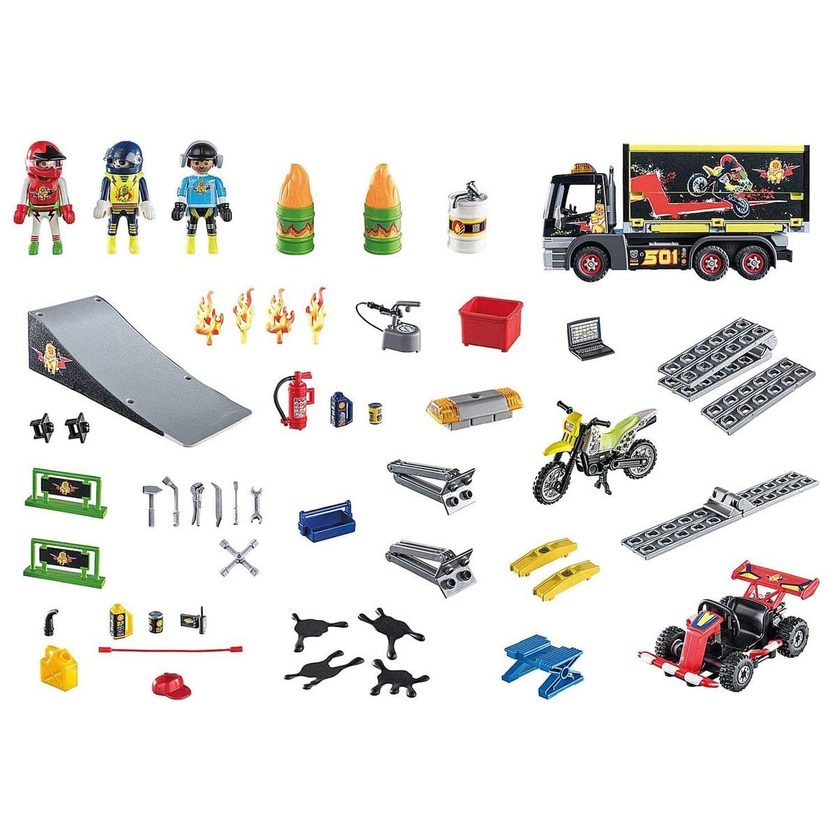 PLAYMOBIL XXL-Adventskalender 70544 Stuntshow, Inklusive LKW, Für Kinder ab 4 Jahren